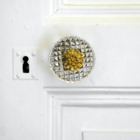 A fancy glass doorknob