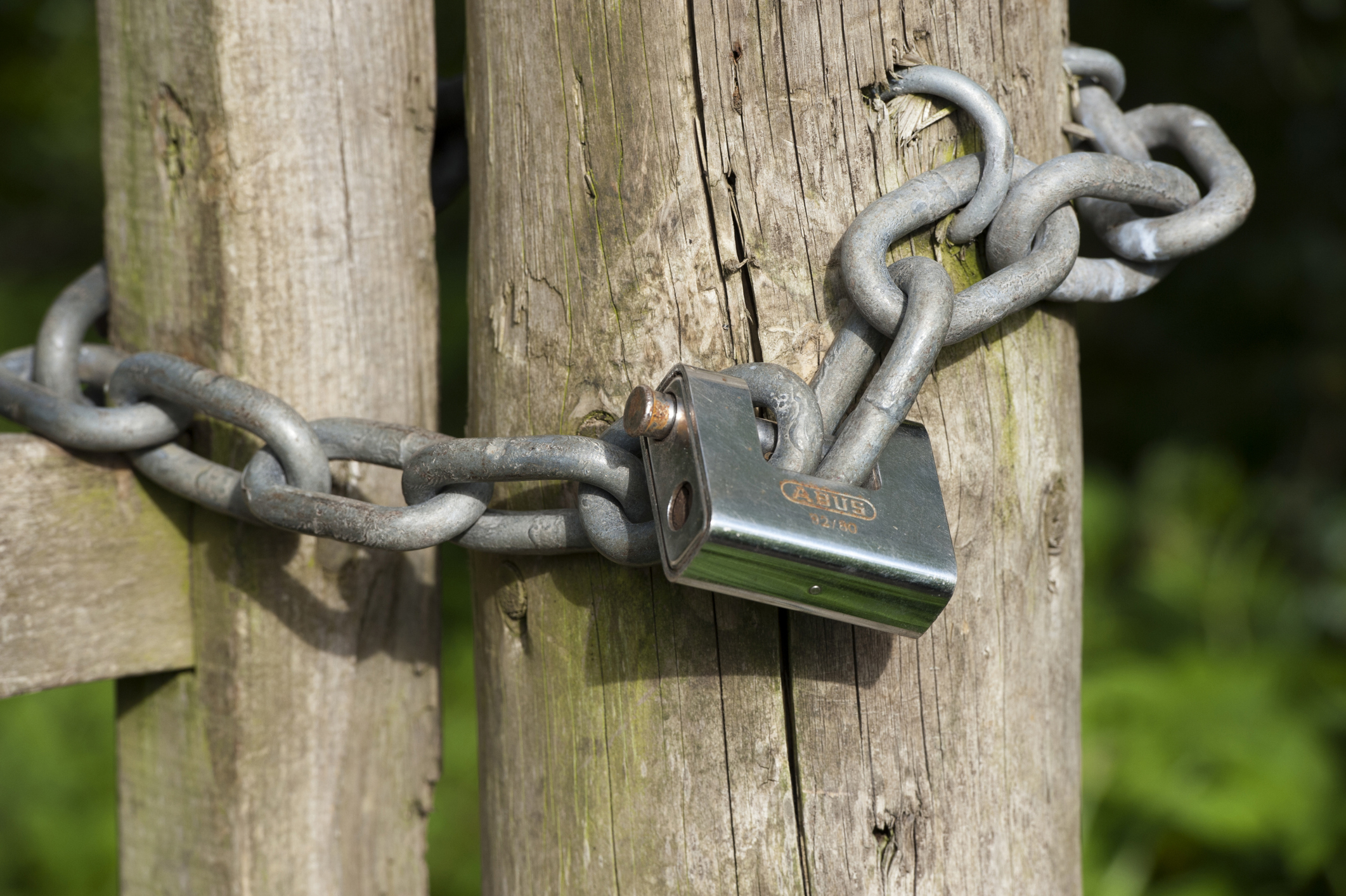 Chain locked around fence