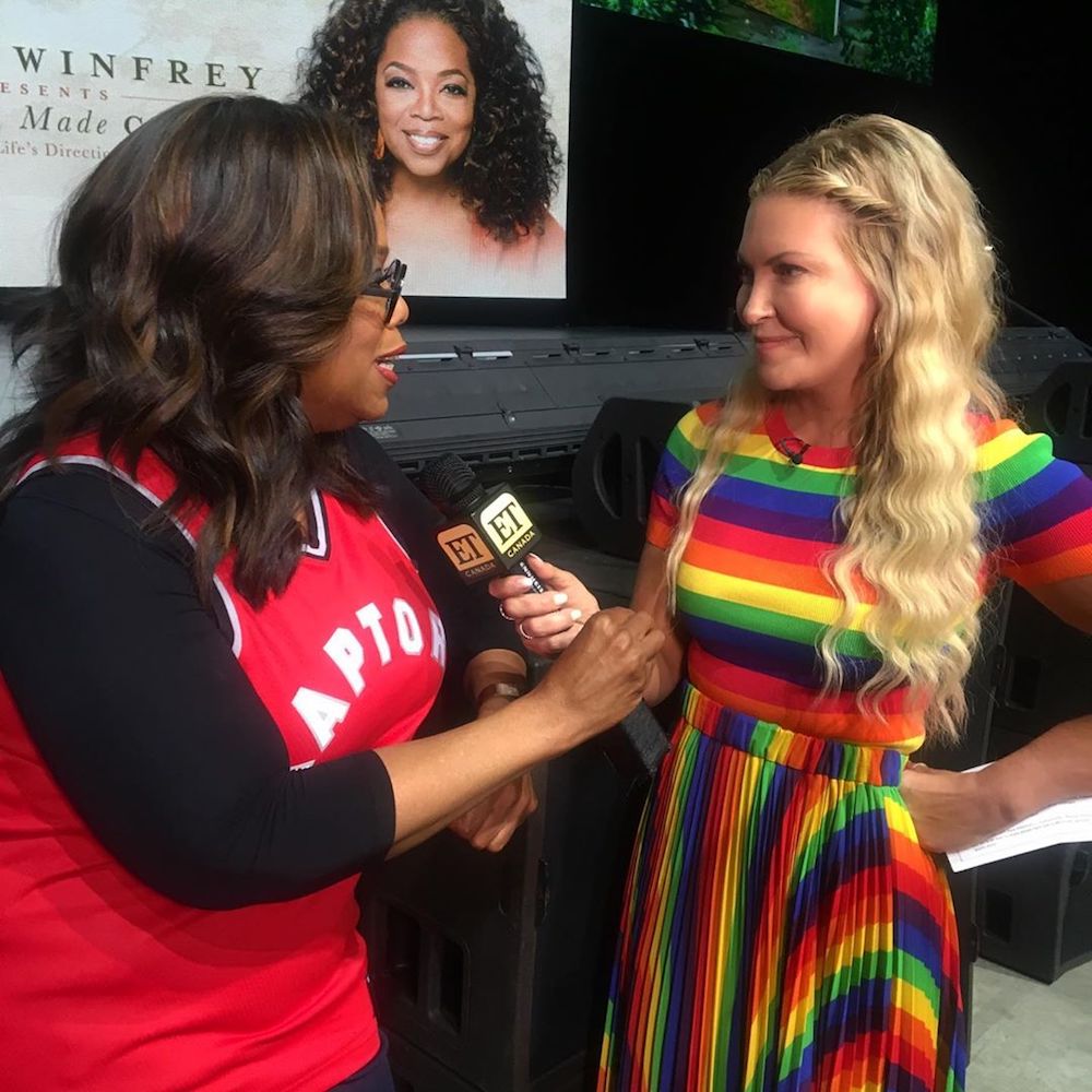Cheryl Hickey interviewing Oprah Winfrey