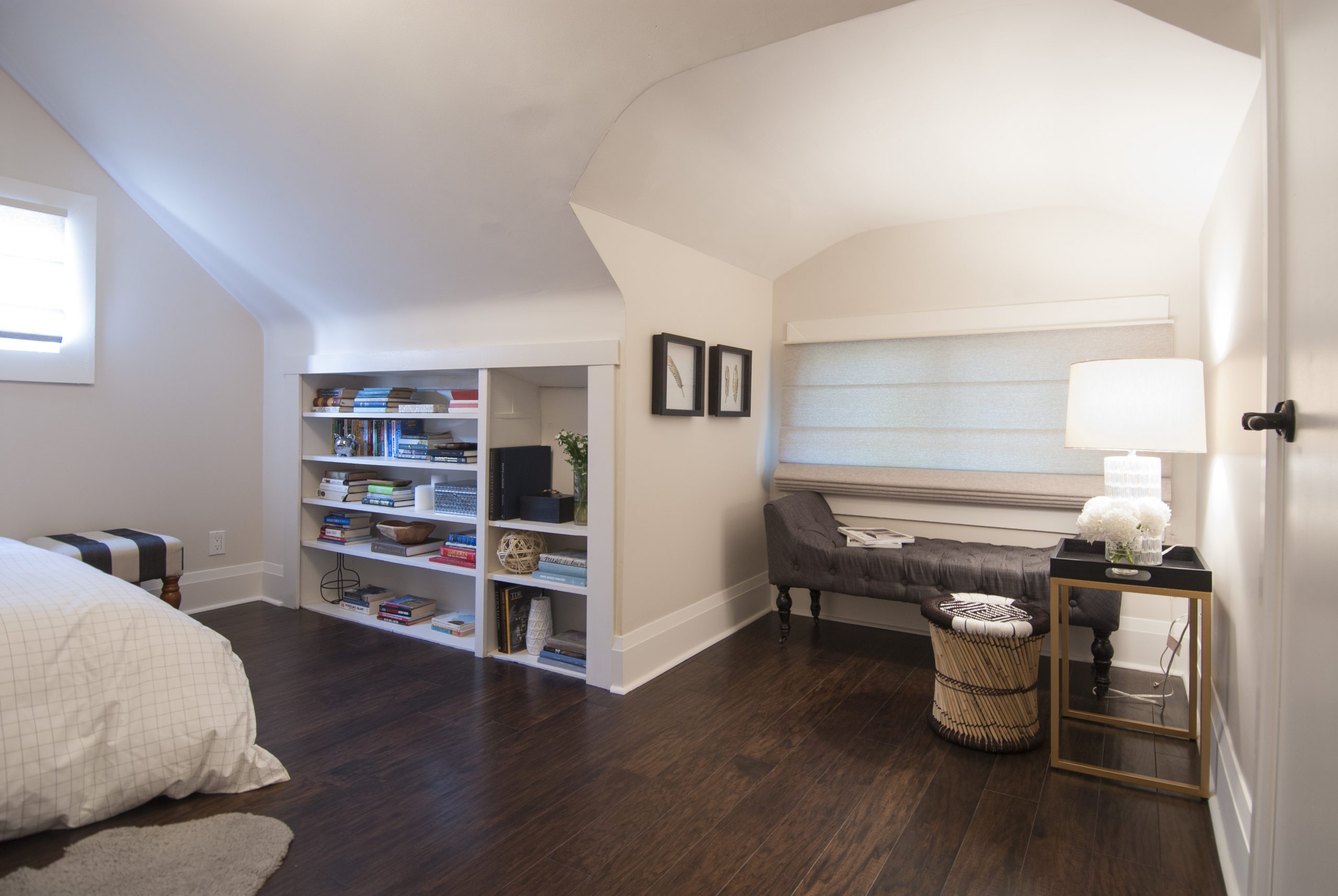 Attic bedroom with low ceilings