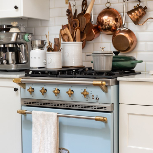 A stunning baby blue oven