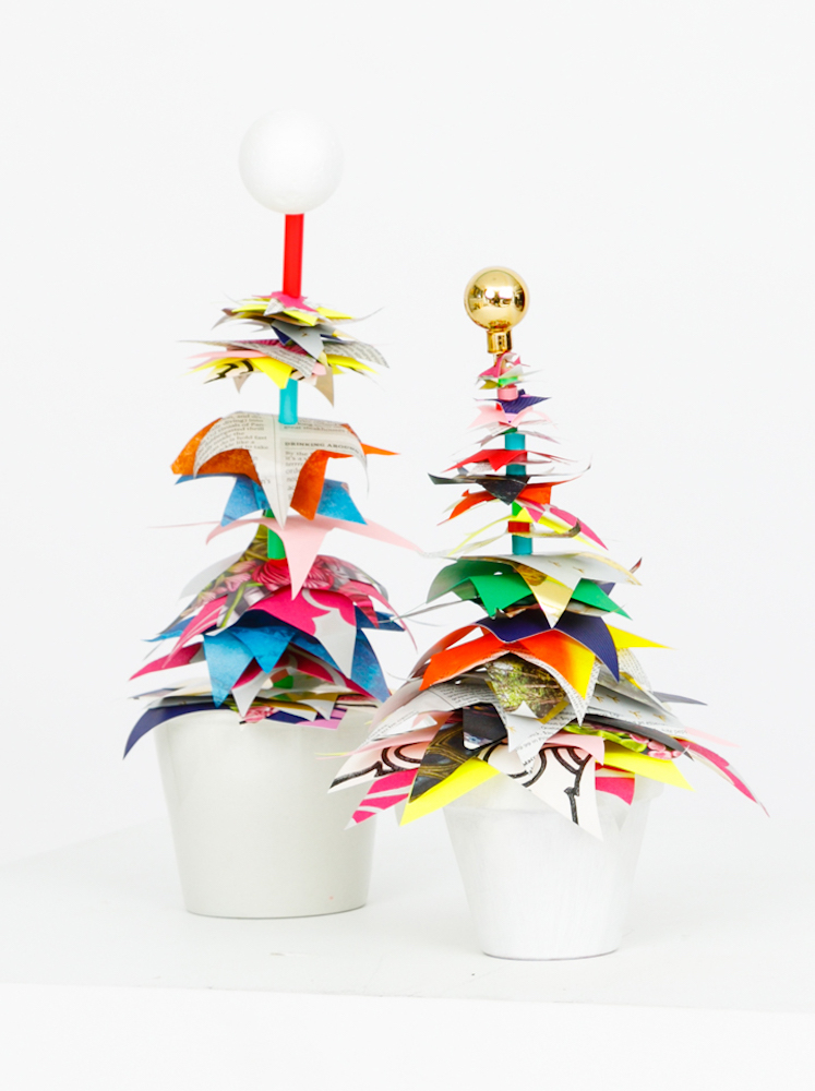Colourful paper pot tree DIY made by Tiffany Pratt for HGTV Canada