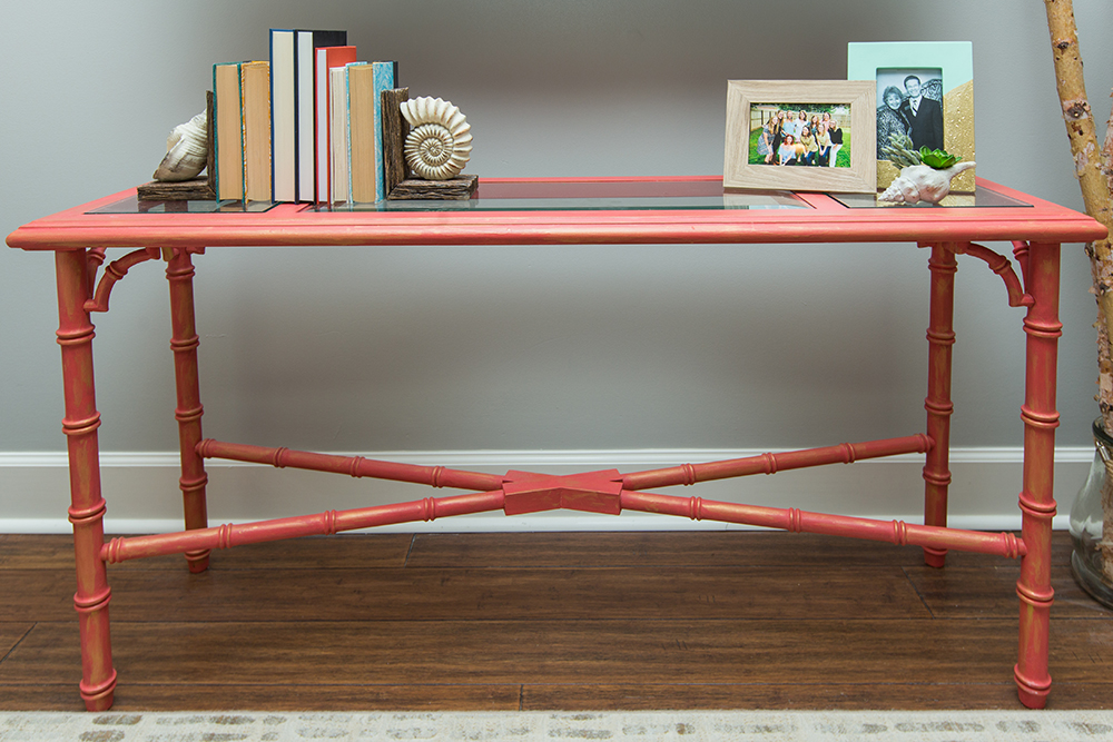 Coral console table