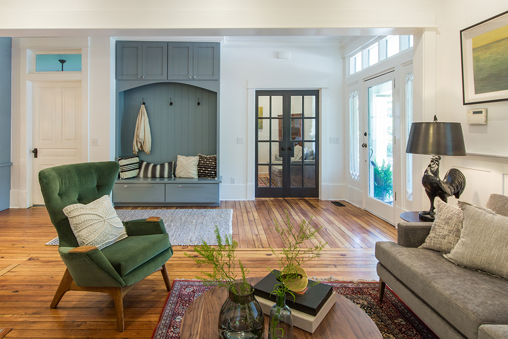 Refinishing the original pinewood floors is just one of the many way the Property Brothers kept this century-old character home’s charm.