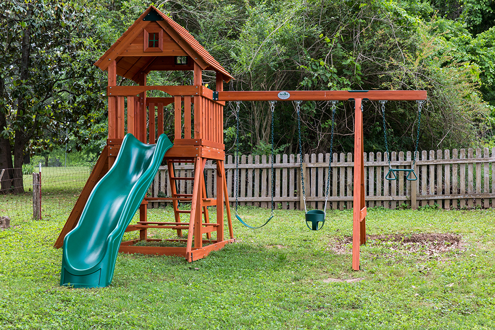 Isaac wasn’t left out of the renovation equation either — the Brothers rebuilt the backyard play area so he could get his own new “home” to settle into as well.