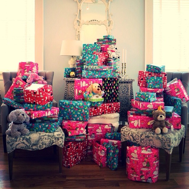 One Christmas, the charitable Sarah Richardson bought a giant haul of toys for the women's shelter.