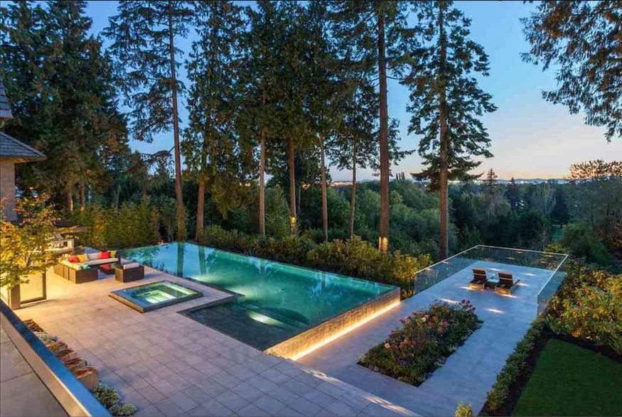 Pool deck and view at 2106 SW Marine Drive