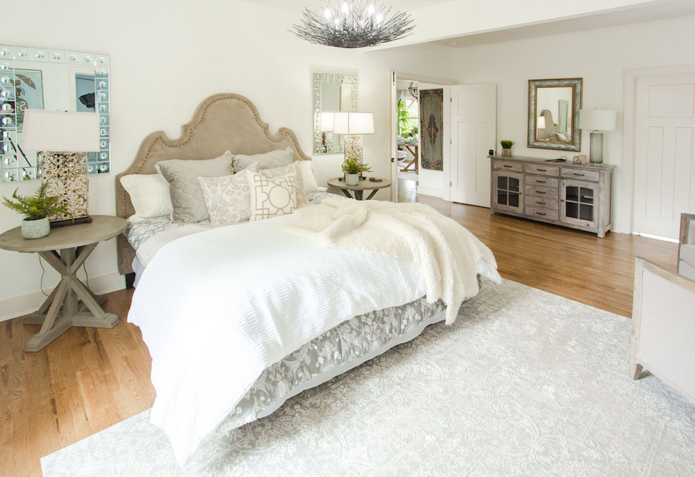 Masters of Flip Farmhouse Feels renovation master bedroom