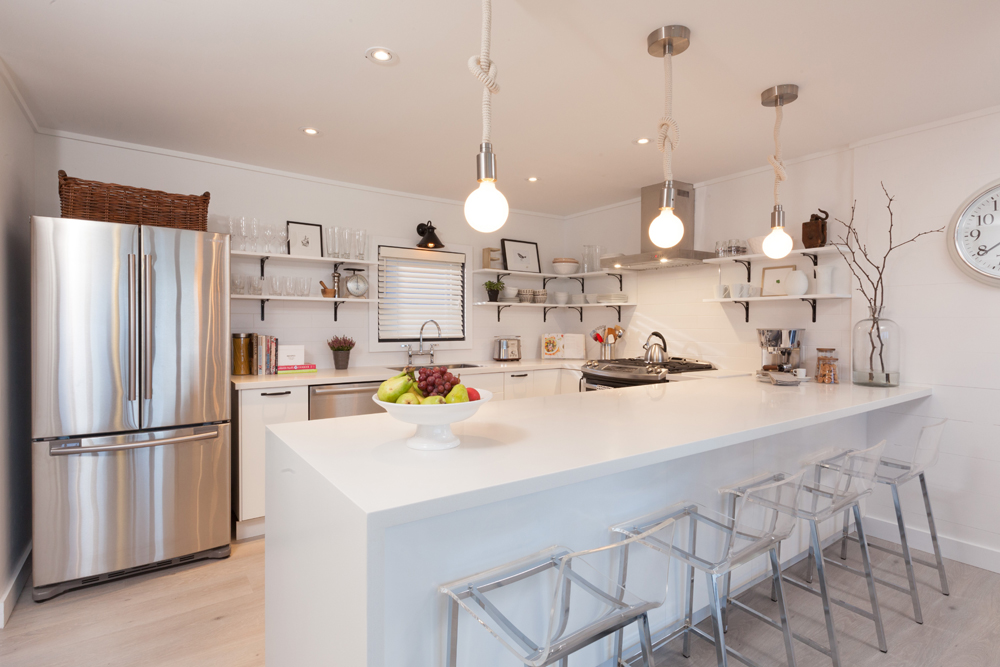 Modern white kitchen designed by Scott McGillivray.