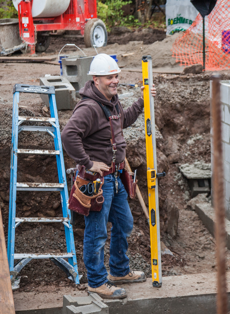 Bryan Baeumler standing in a construction site