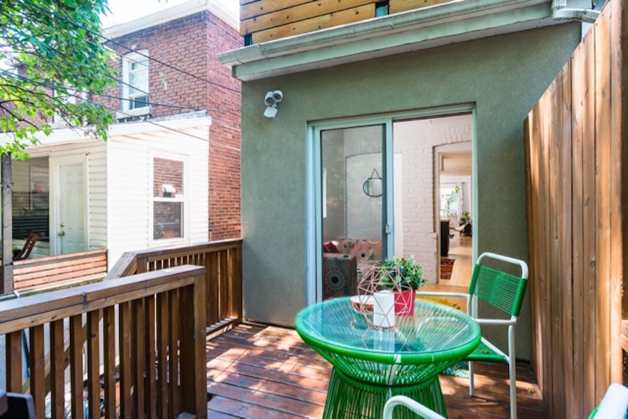 Backyard deck of home in Toronto's Junction Triangle