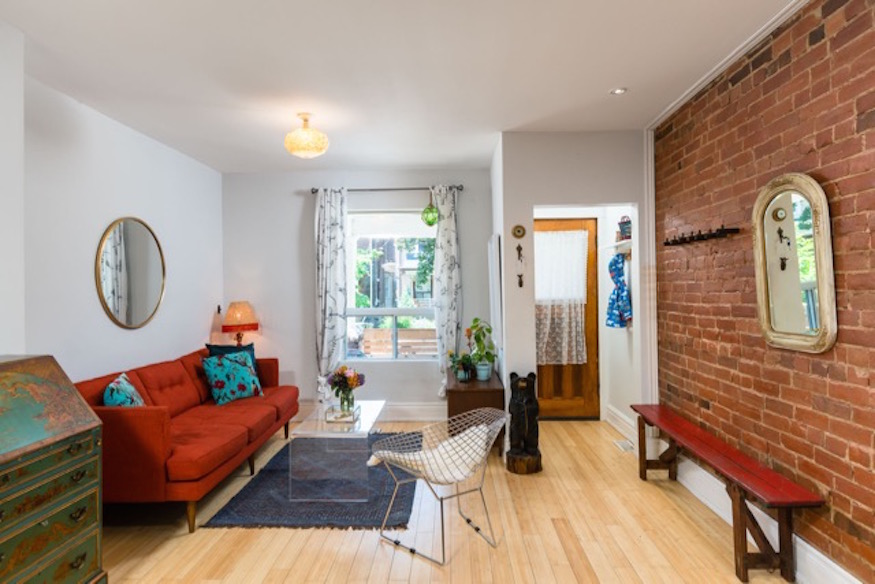 Living room of home in Toronto's Junction Triangle