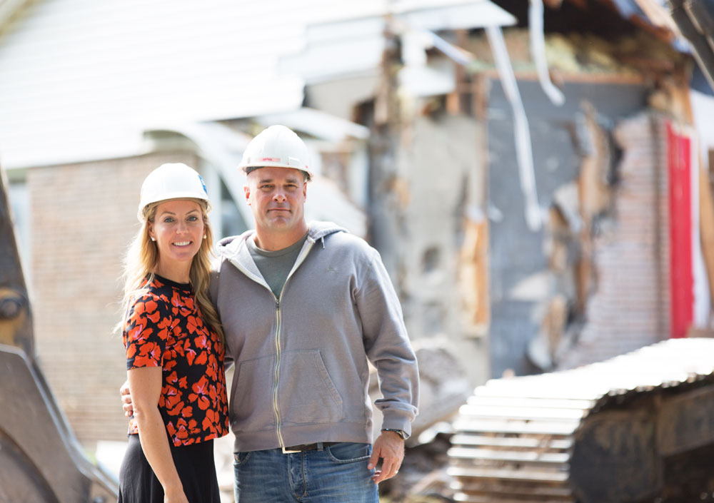 Bryan and Sarah Baeumler in Construction Hats
