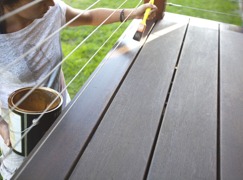 Painting a wooden surface