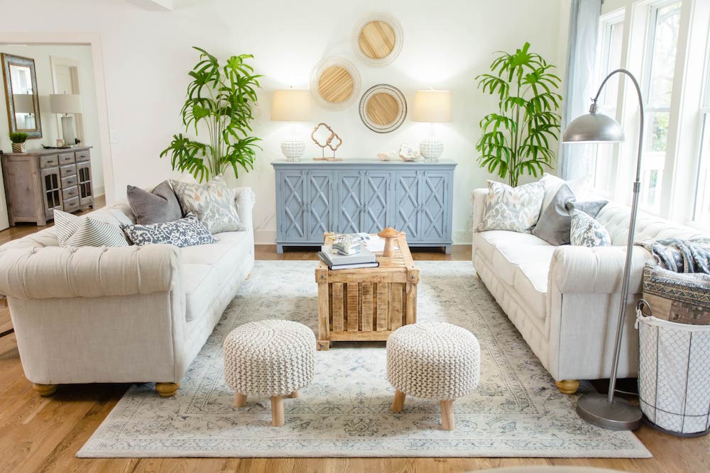Masters of Flip Farmhouse Feels renovation living room couches