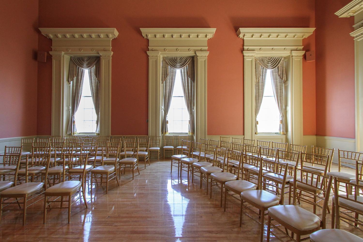 St. Lawrence Hall set up for wedding ceremony