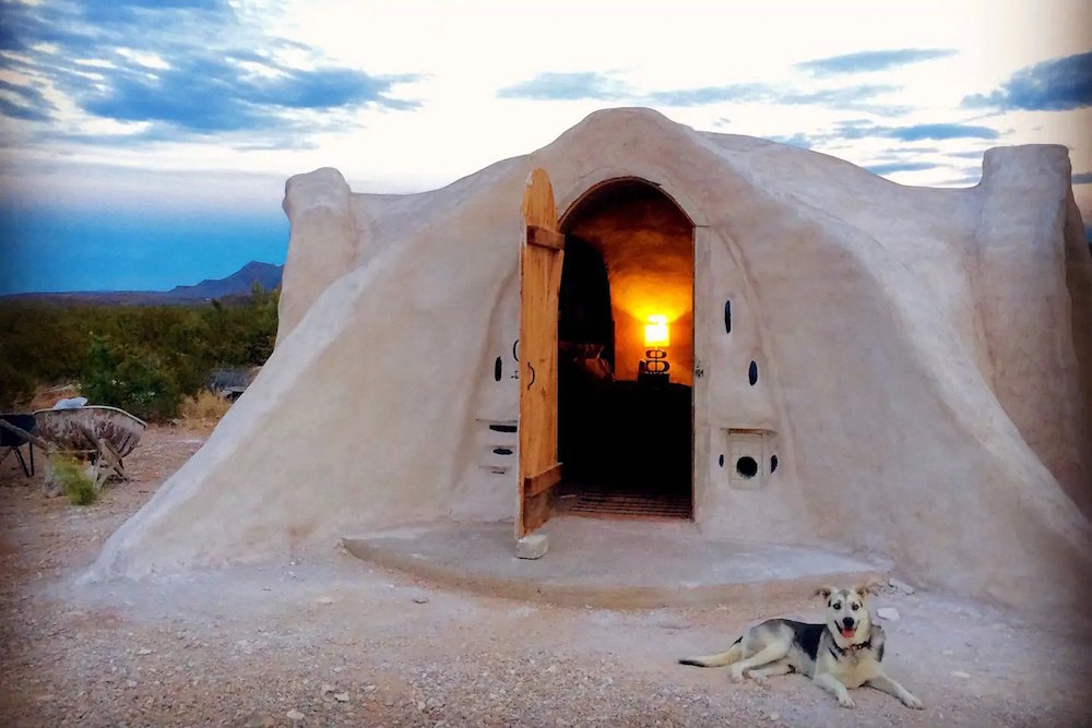 adobe hut in the desert