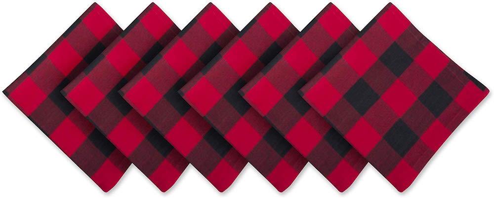 red and black plaid cloth napkins