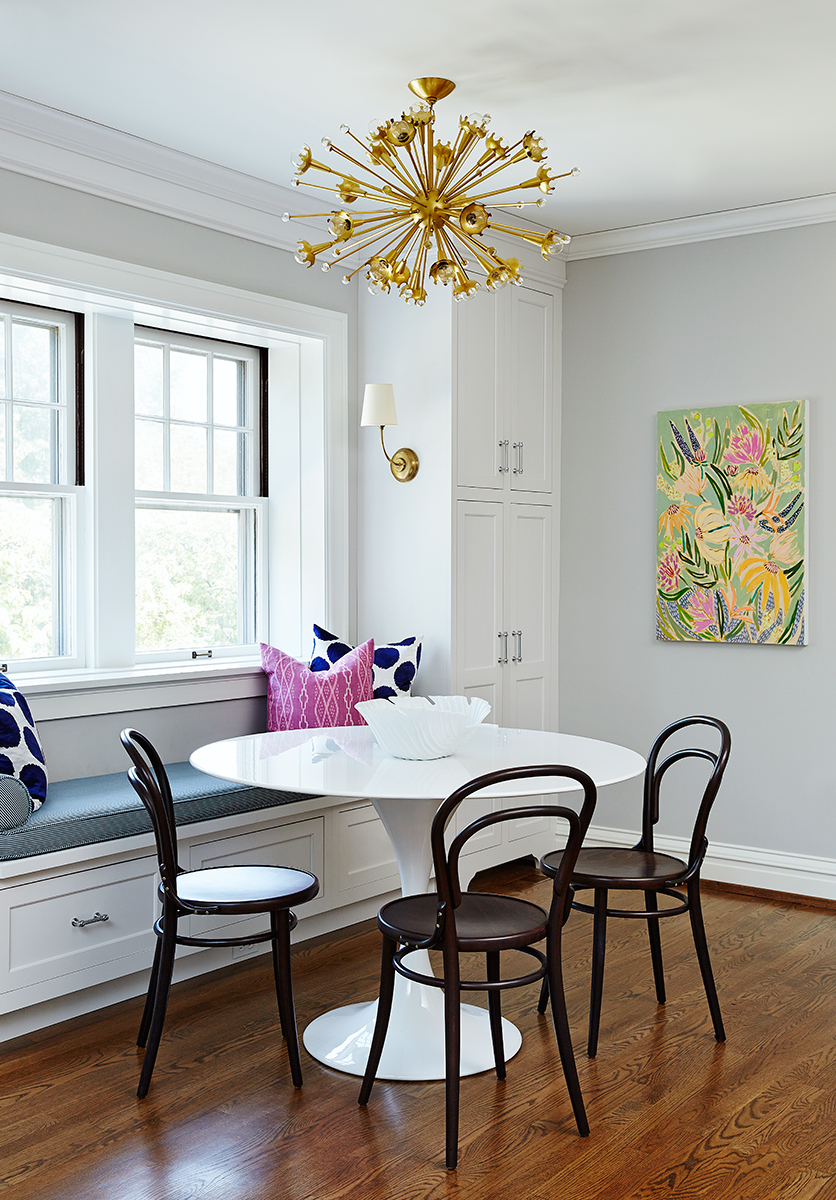 A bright and inviting breakfast nook.