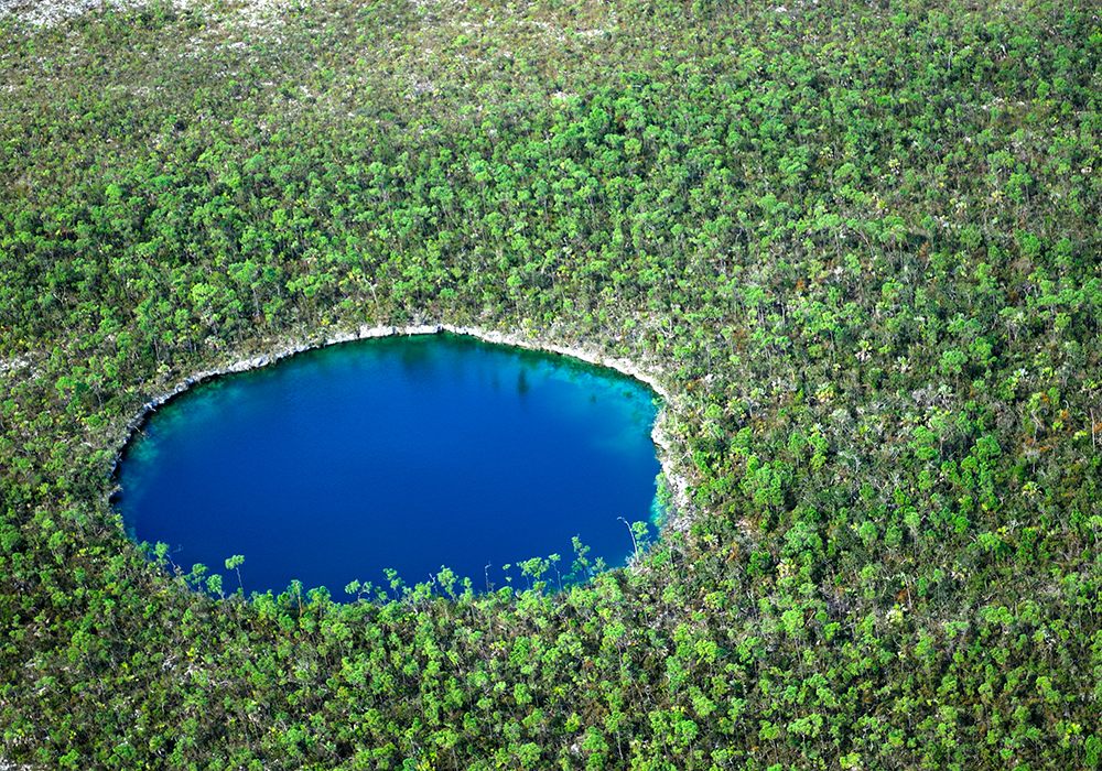 A Blue Hole in the Andros' geological cavern