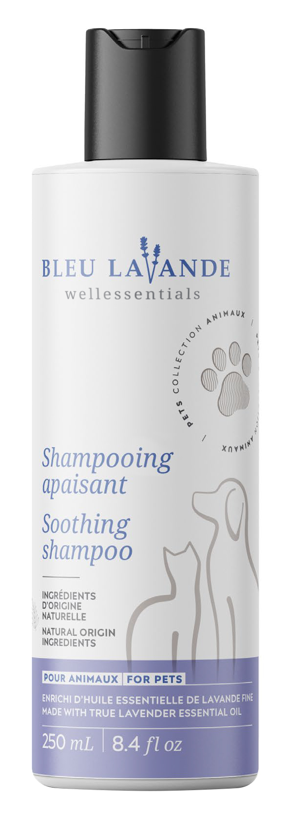 Eco-friendly lavender pet shampoo