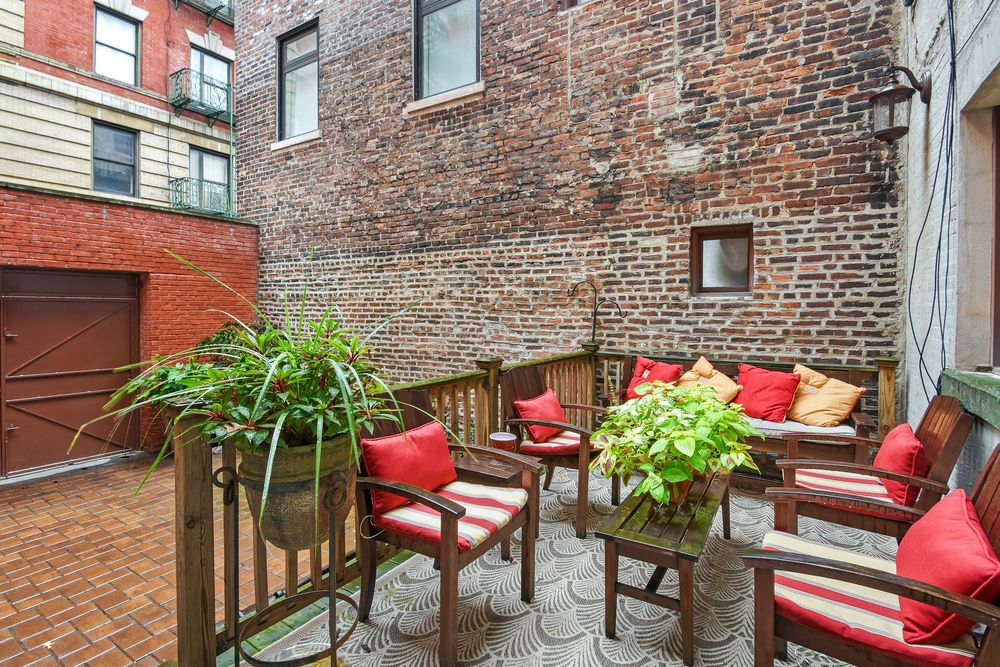 Private patio in Bob Dylan's former Harlem townhouse