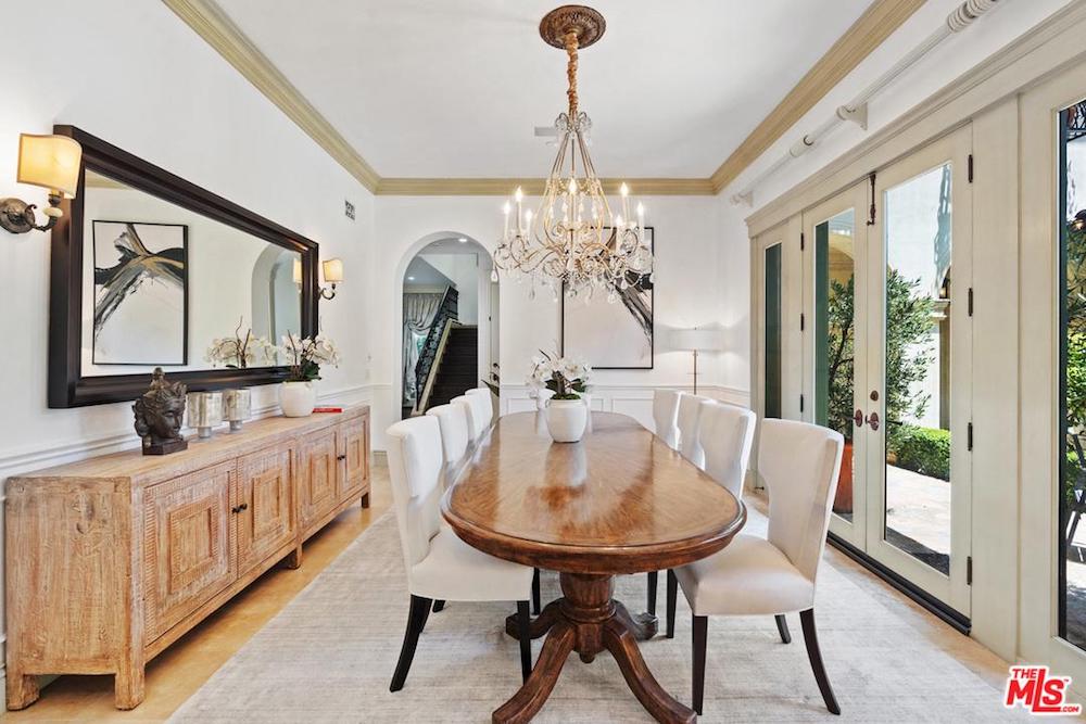 Formal dining room with French doors