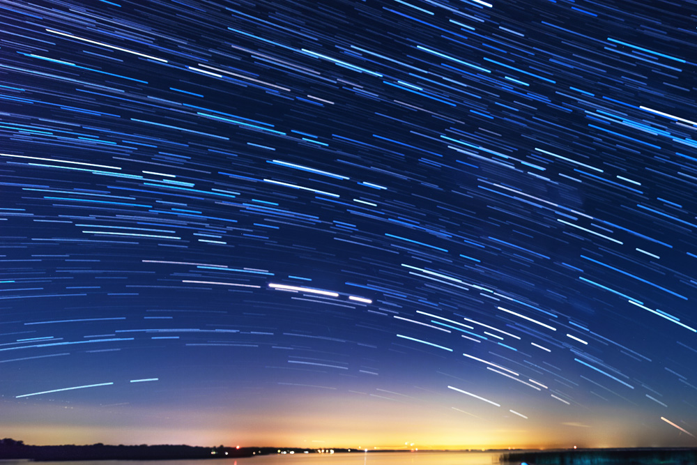 Star trails over Brock Township, Ontario