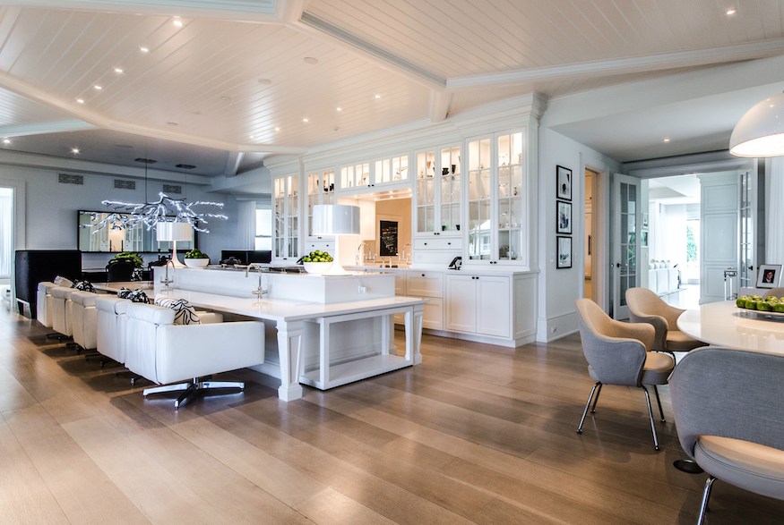 Kitchen and eating area in Celine Dion's former Florida mansion