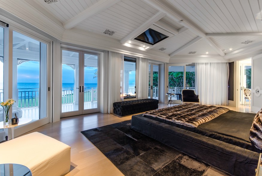 Ceiling TV in master bedroom of Celine Dion's former Florida mansion