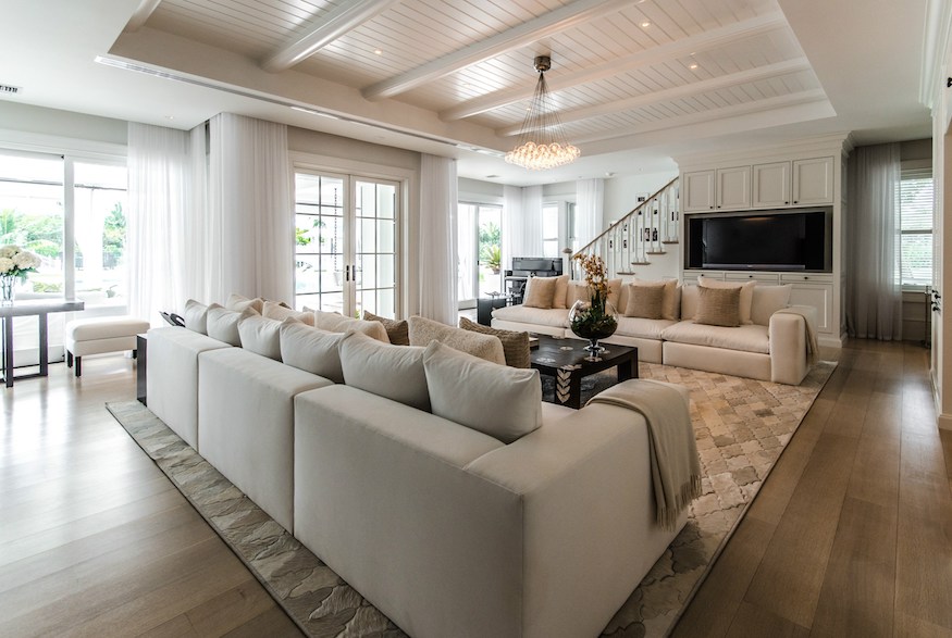 Living room in Celine Dion's former Florida mansion