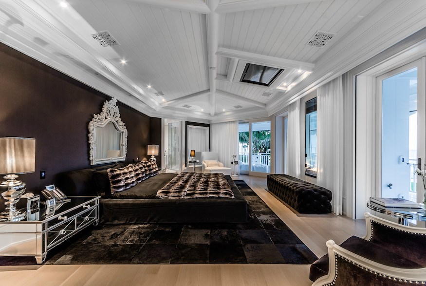 Master bedroom in Celine Dion's former Florida mansion