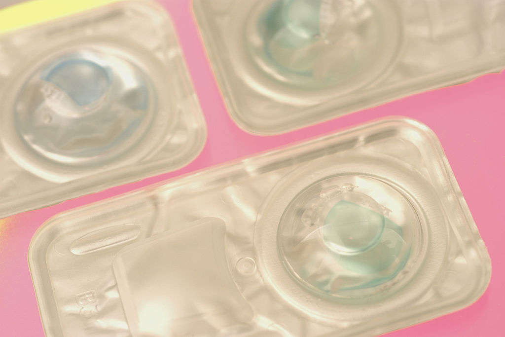 Contact lenses in their packaging