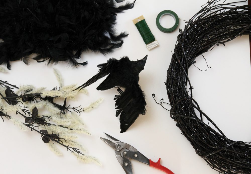 DIY Materials for a Halloween wreath