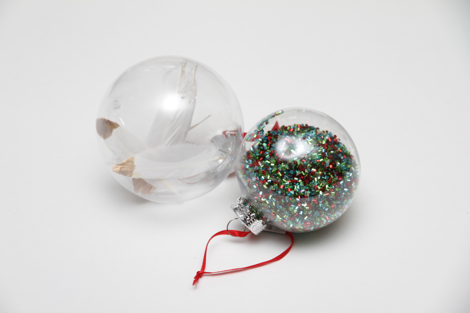 Ornaments filled with glitter