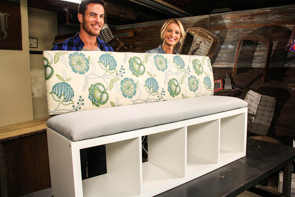Sarah and Bryan of Backyard Builds show off one of their DIY storage solutions