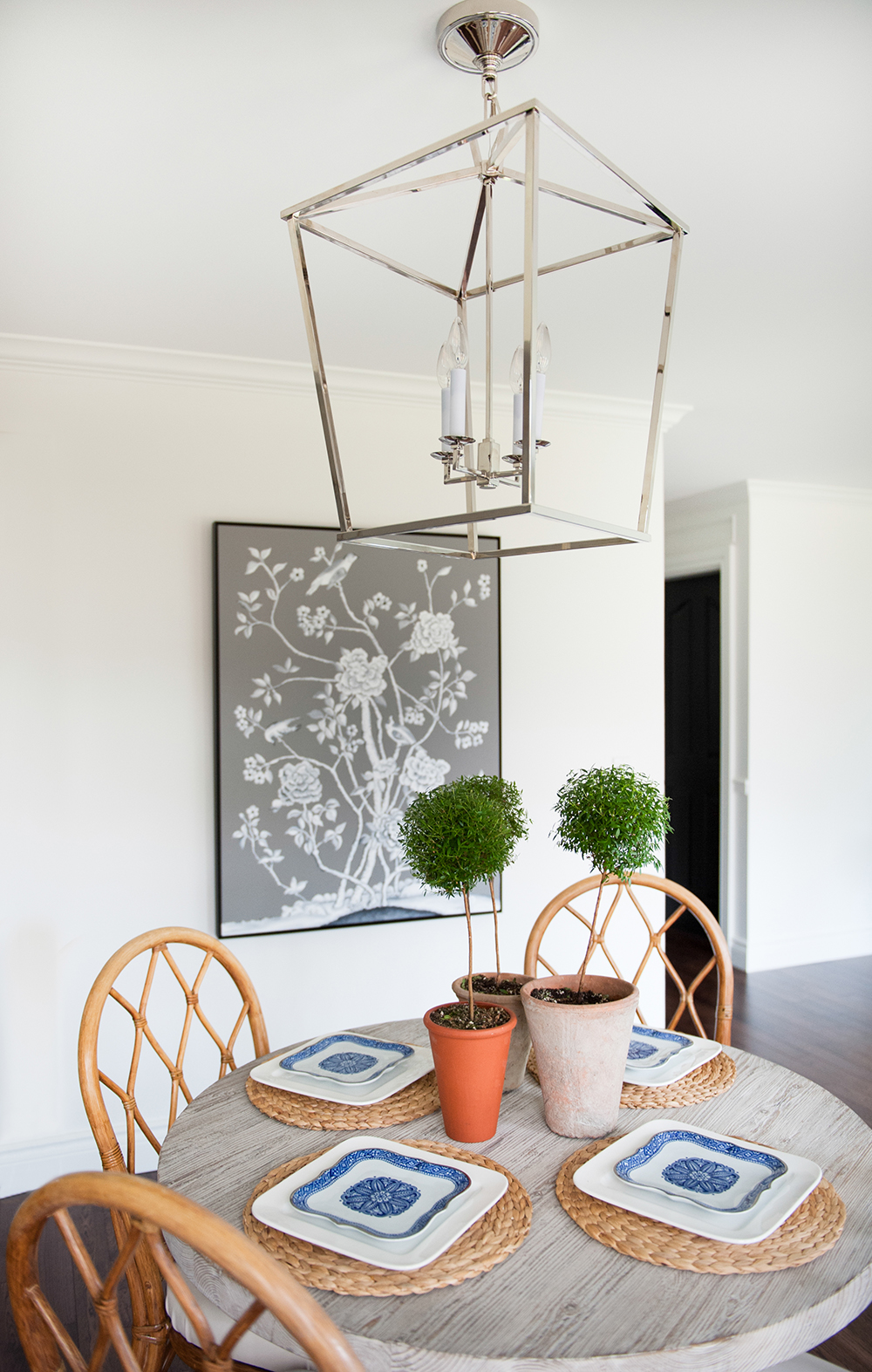 This striking no-glass chandelier also ticks the practical box.