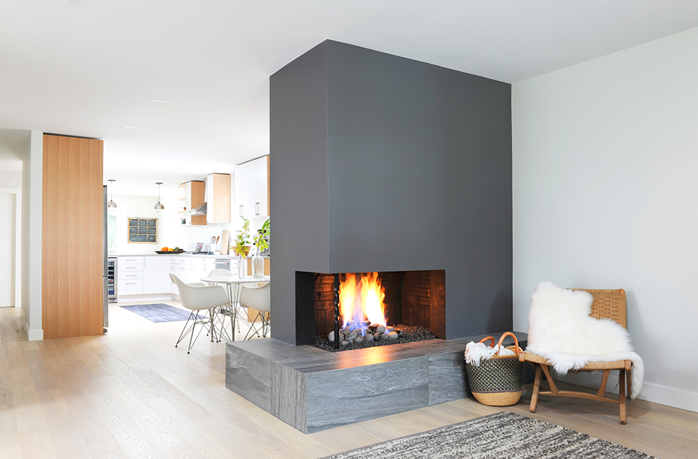 Seriously sleek fireplace design.