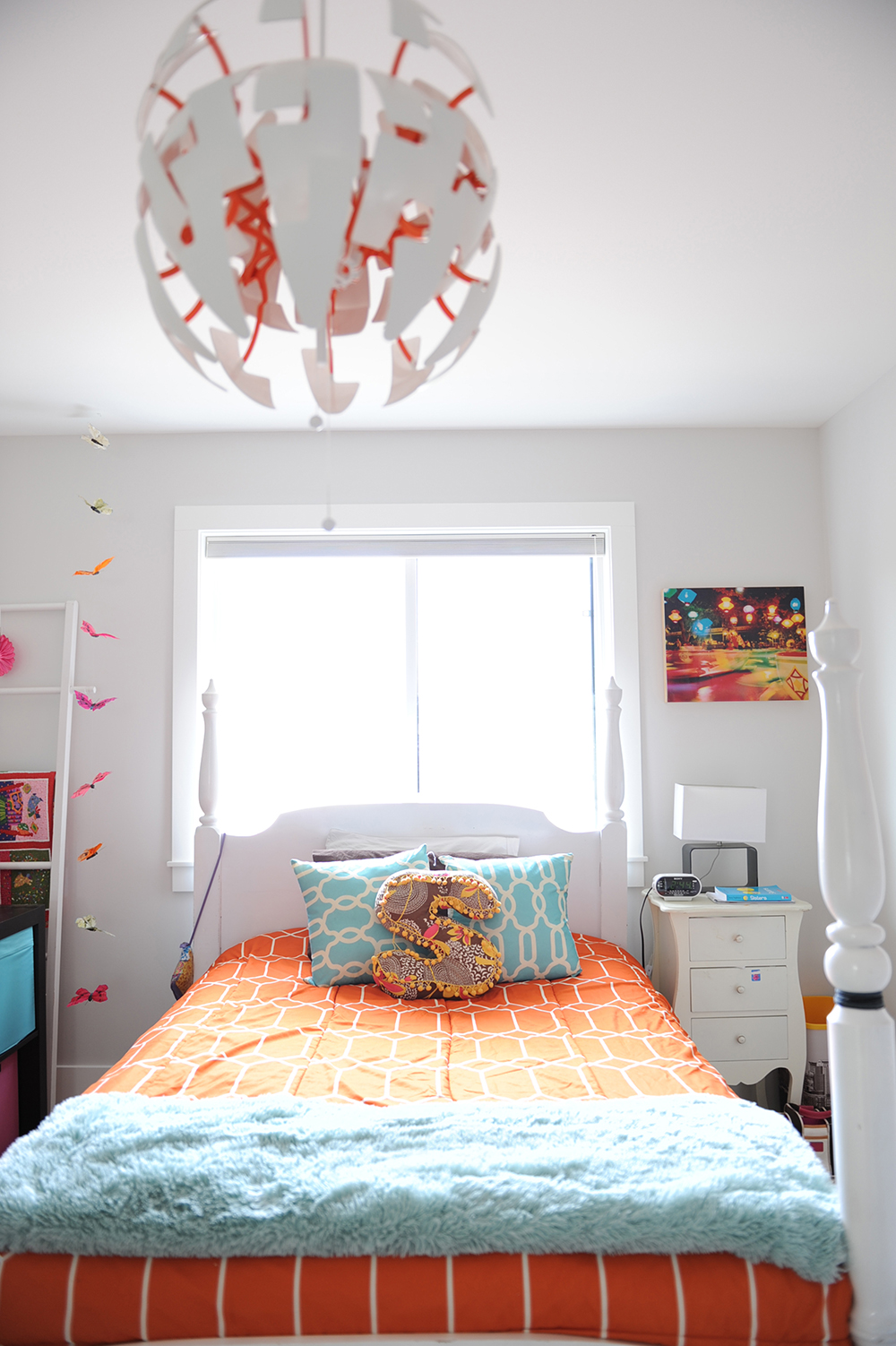 Kaya's bedroom is a medley of magical colours and patterns.