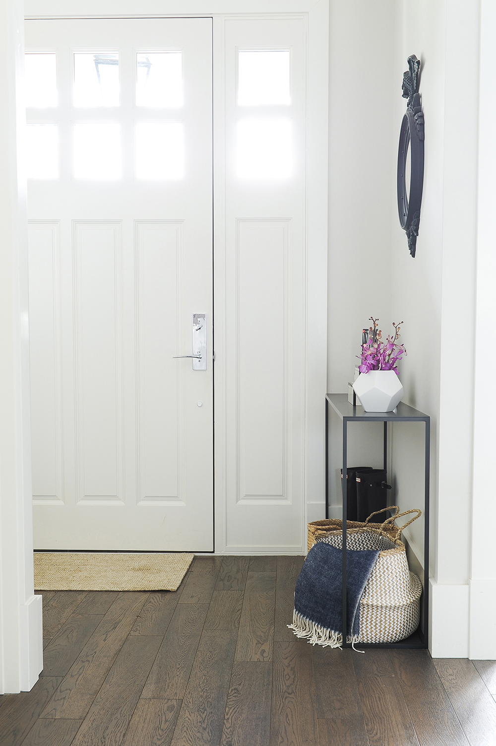 A bright and light-filled entryway.