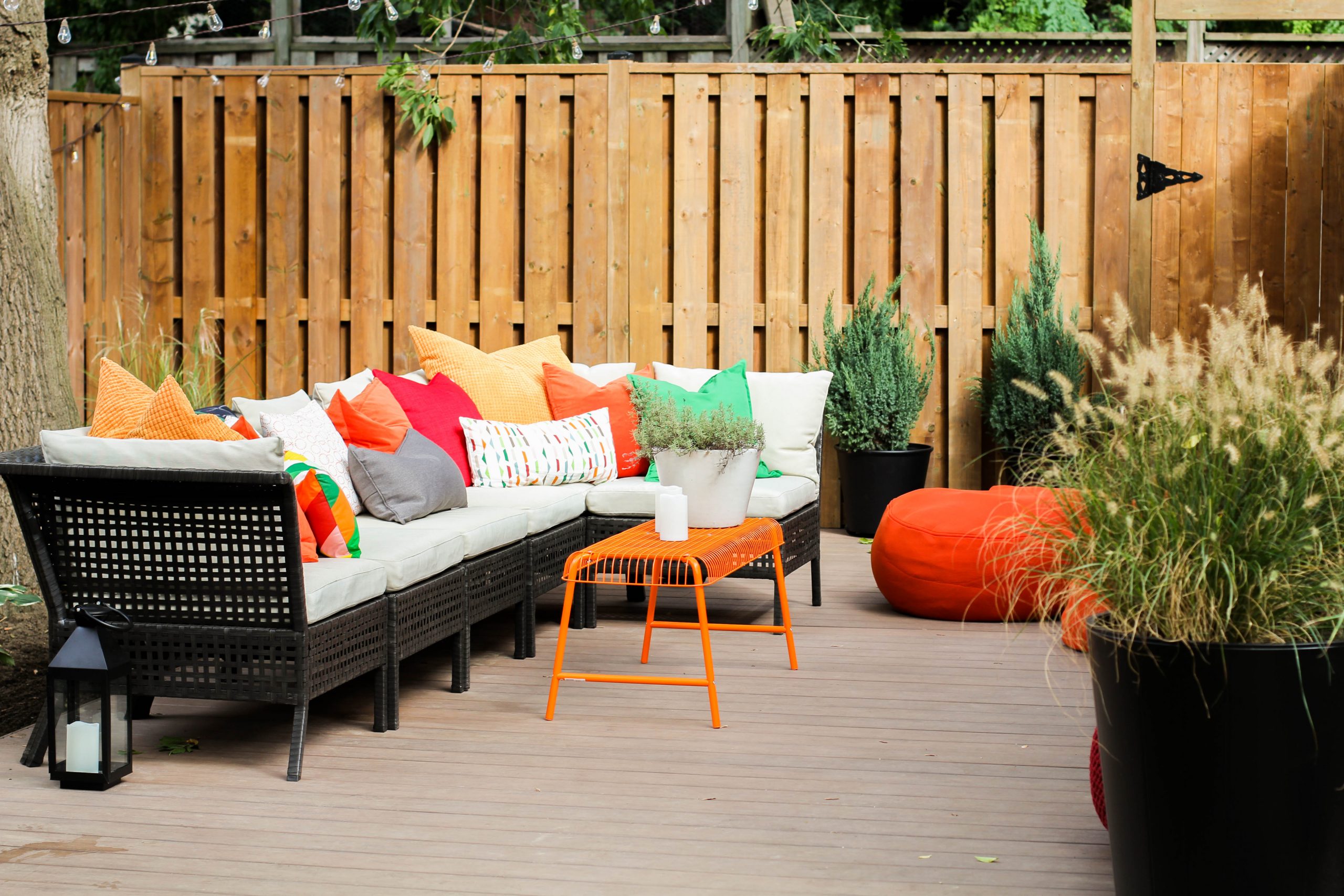 Bright and beautiful backyard space.