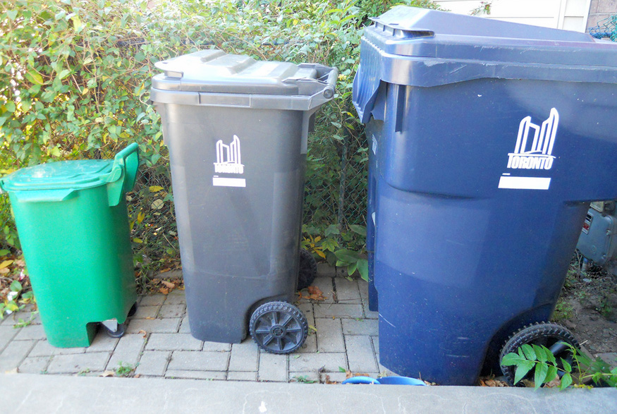 Garbage and recycling bins