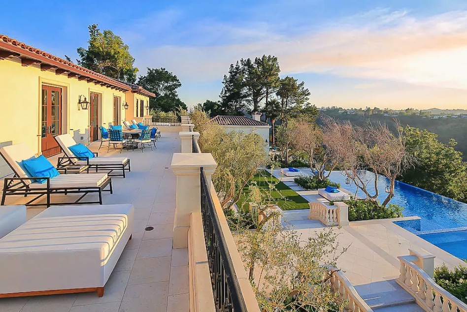 Patio at Beverly Hills Airbnb rented by Drake