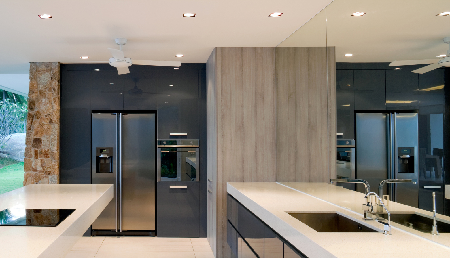 LED lighting in sleek modern kitchen