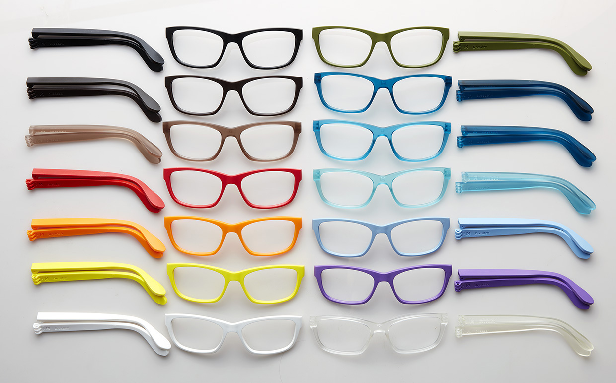 colourful glasses frames and arms