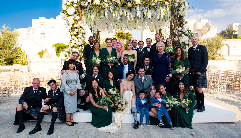 Drew Scott and Linda Phan Wedding Day pictured here with the family.