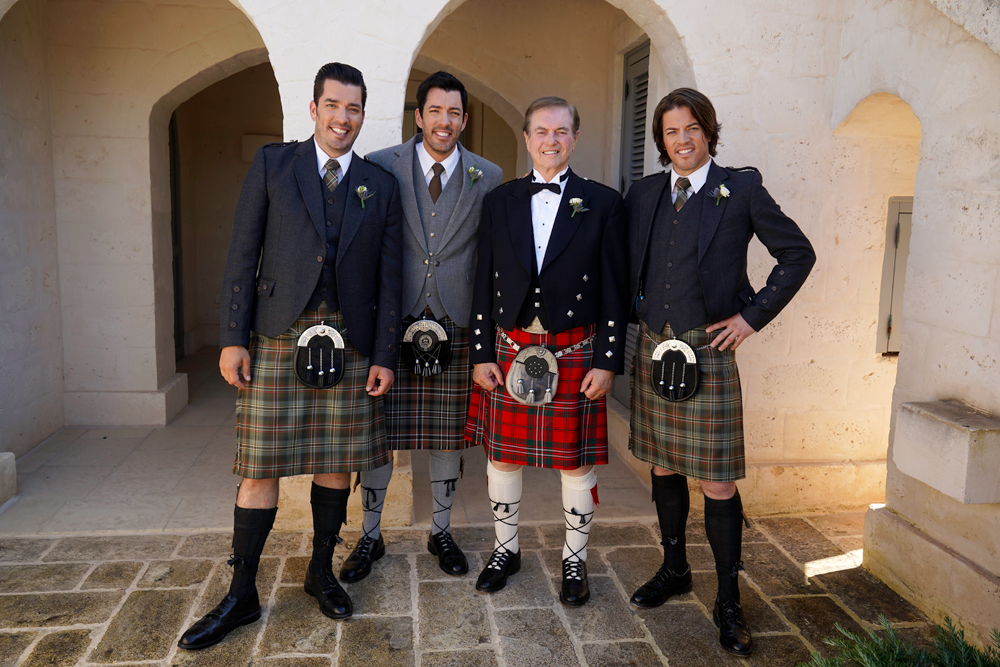 The Property Brothers family during wedding.