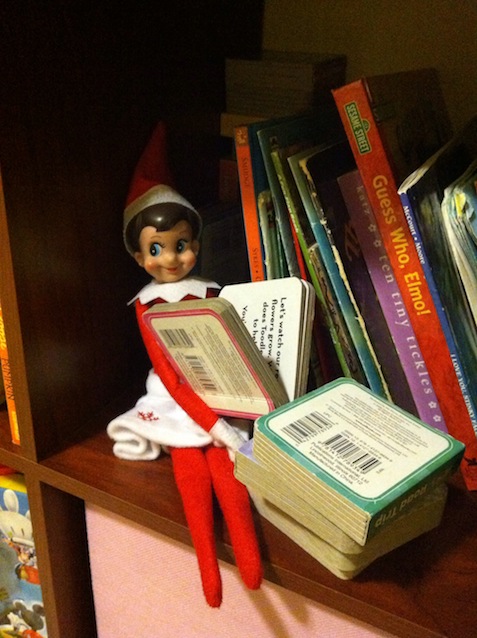 Elf on the shelf reading books