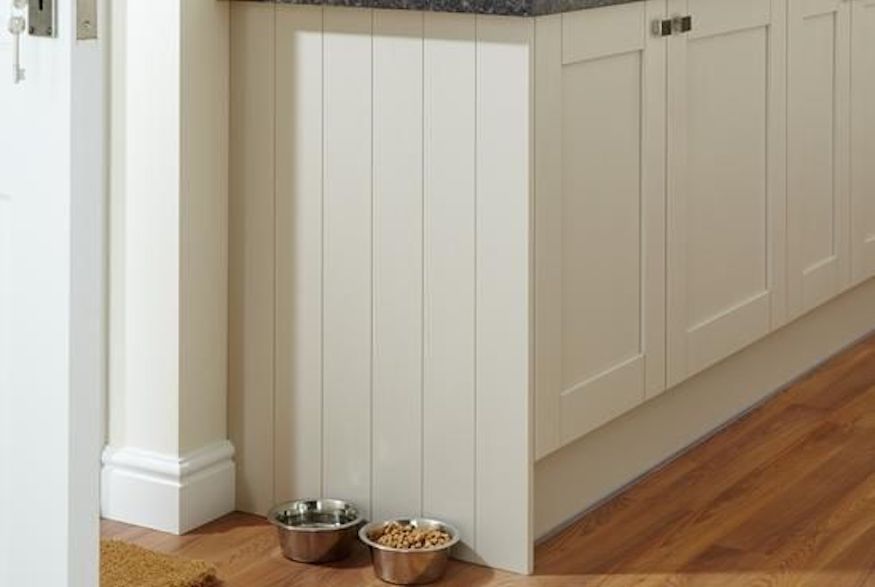 Simple, traditional end panel on a kitchen cabinet