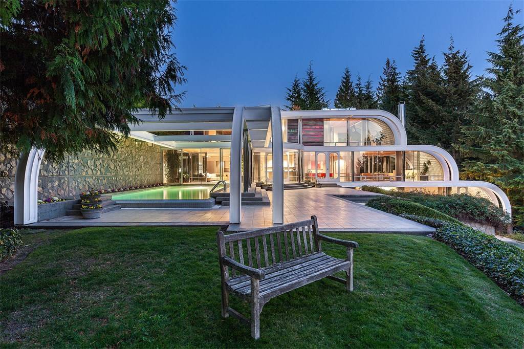 The exterior of the $16.8 million mansion in West Vancouver